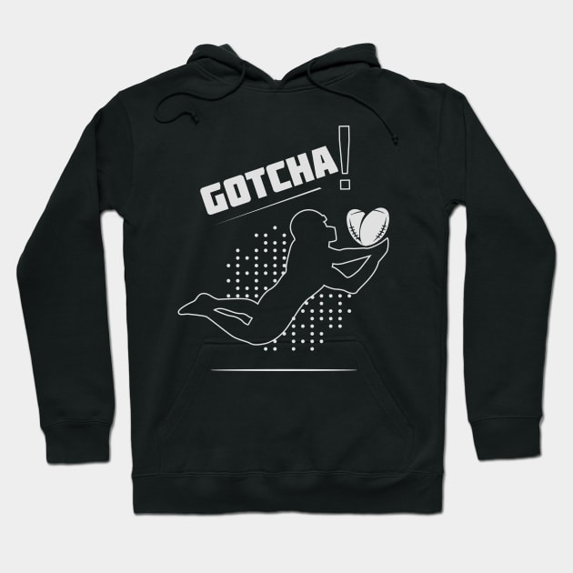 Football catching the heart Hoodie by Toogoo